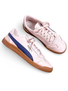 Puma pink and navy leather sneakers Size 8